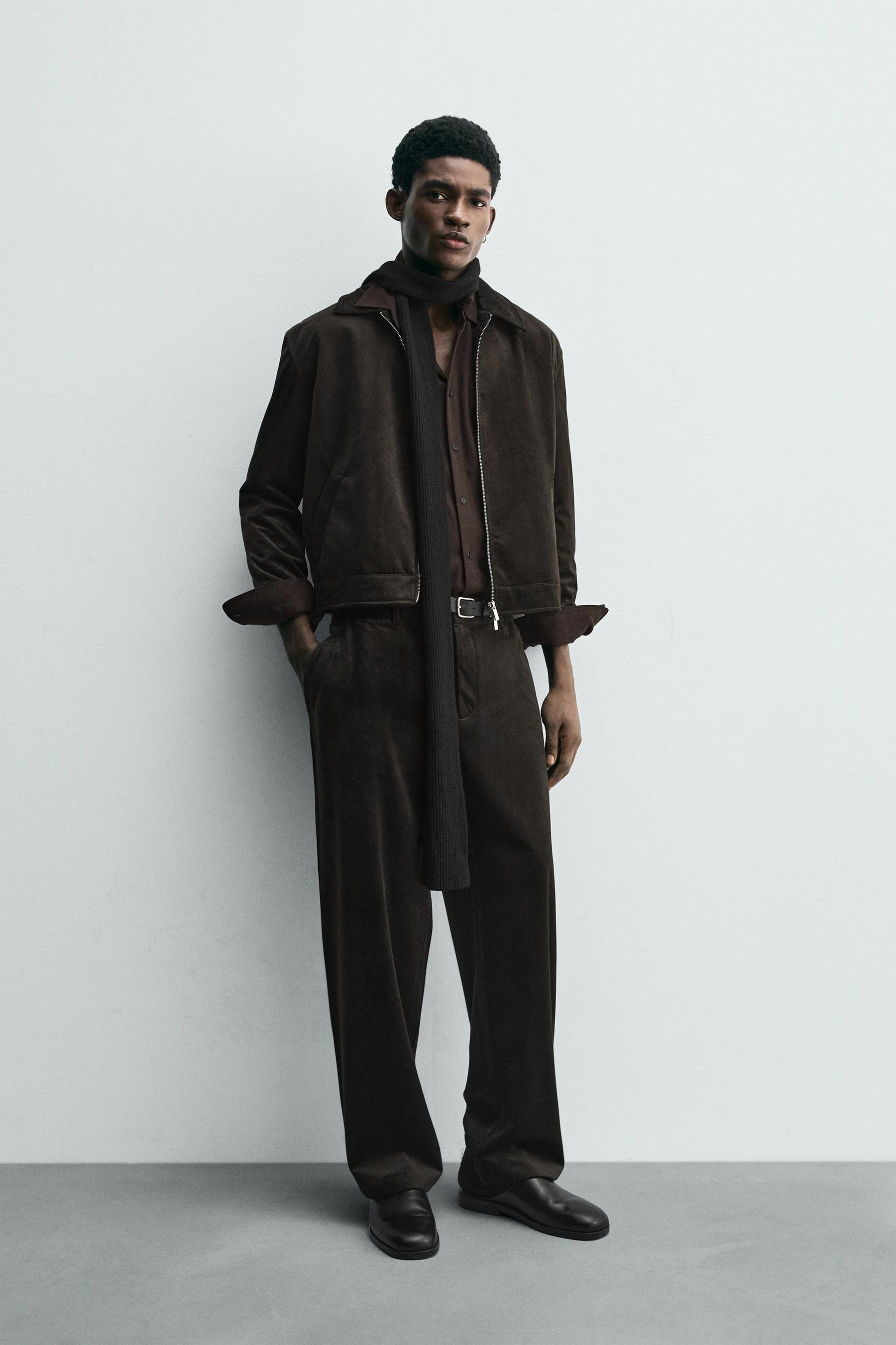 TEXTURED VELVET OVERSHIRT - Image 1
