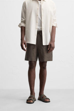 100% LINEN BERMUDA SHORTS - Image 2
