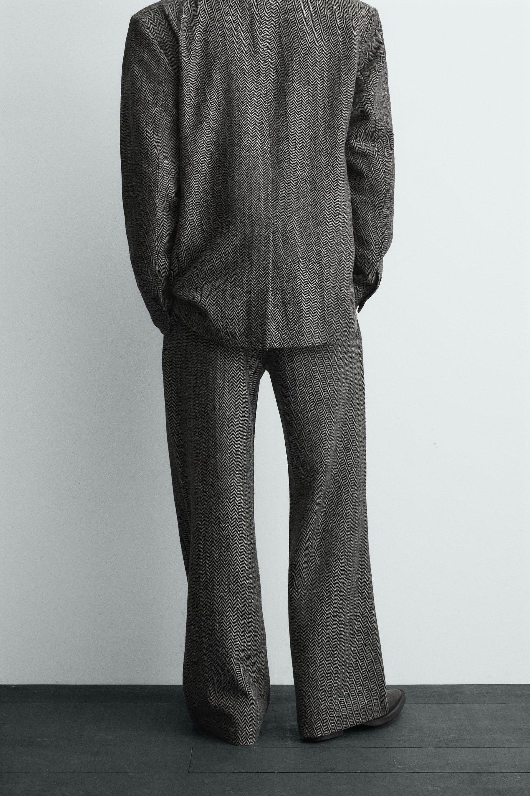 Herringbone Wool Trousers
