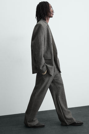 Herringbone Wool Trousers