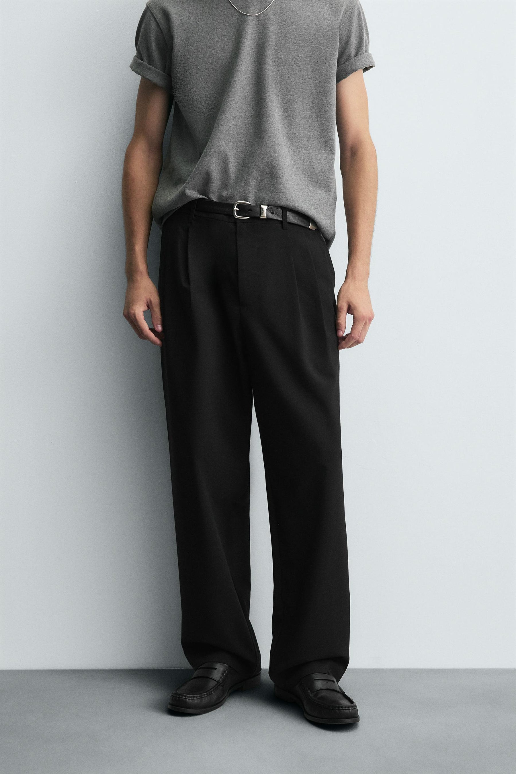 PLEATED WIDE-LEG TROUSERS - Image 2