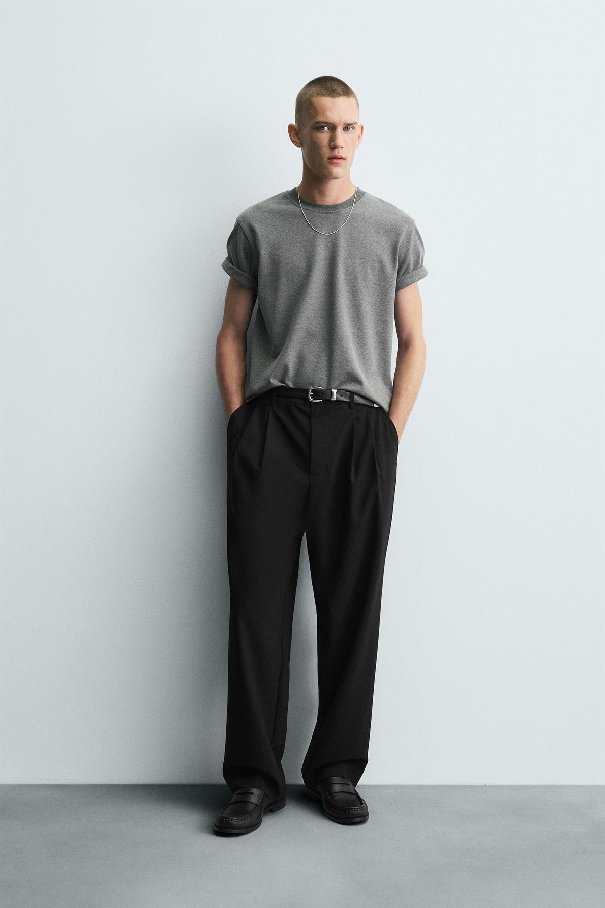 PLEATED WIDE-LEG TROUSERS - Image 1