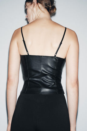 Faux Leather Corset Top