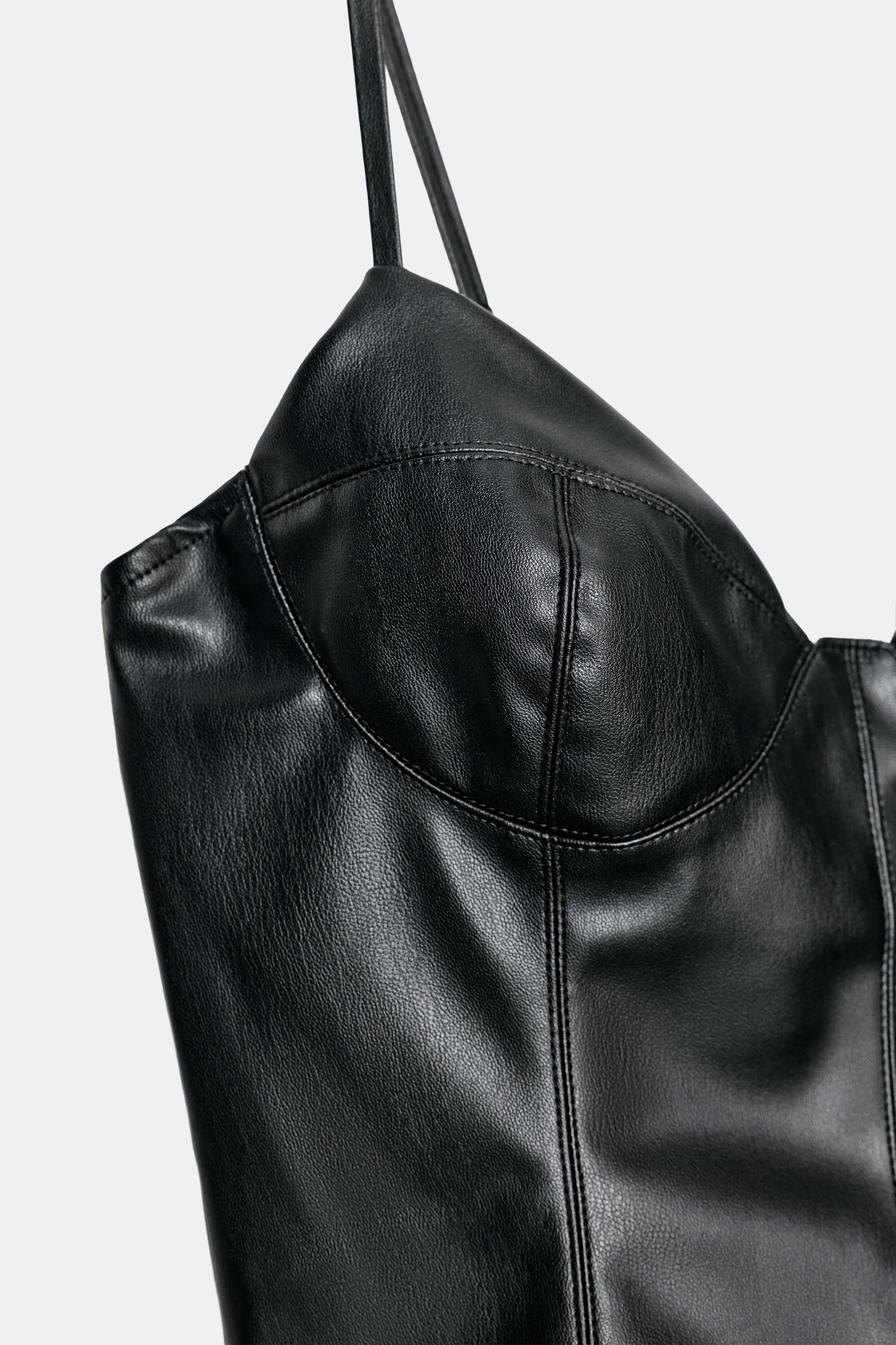 Faux Leather Corset Top