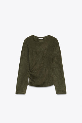 FAUX SUEDE TOP