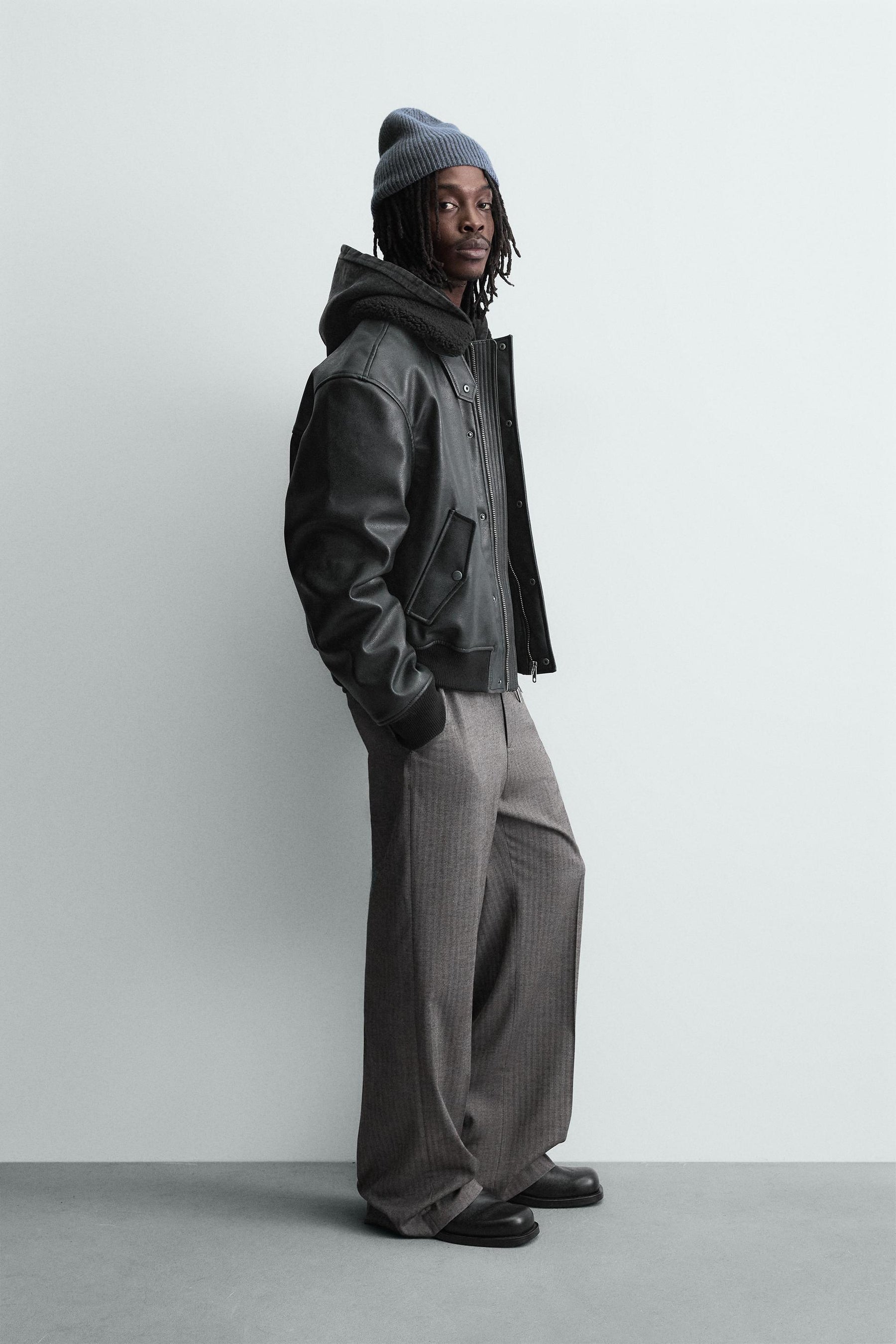 Faux Leather Detachable Collar