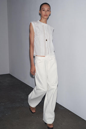 Sleeveless Ladder Stitch Blouse