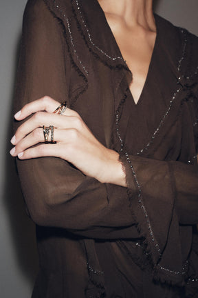 Beaded Ruffled Blouse