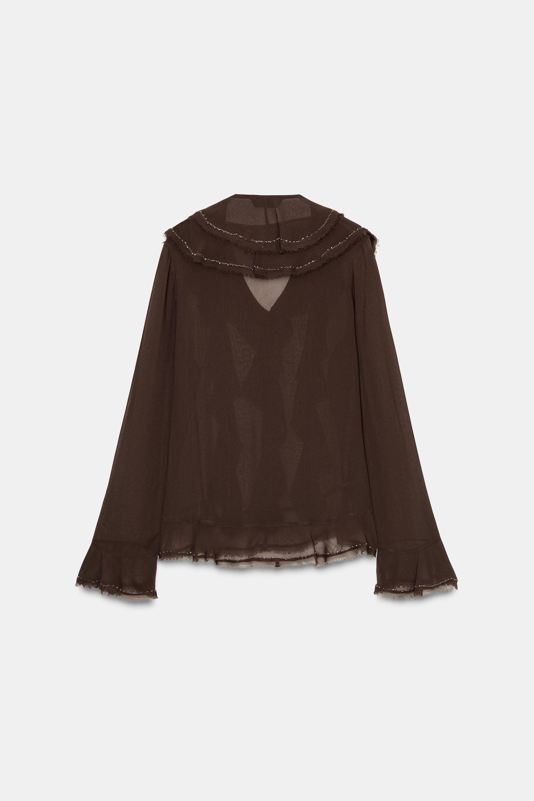 Beaded Ruffled Blouse