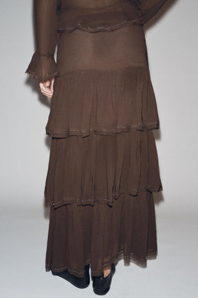 Beaded Ruffled Fashion Skirt