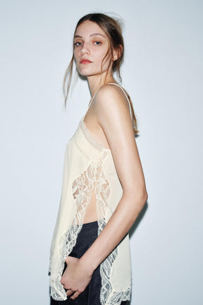 Lace-Trimmed Camisole Top