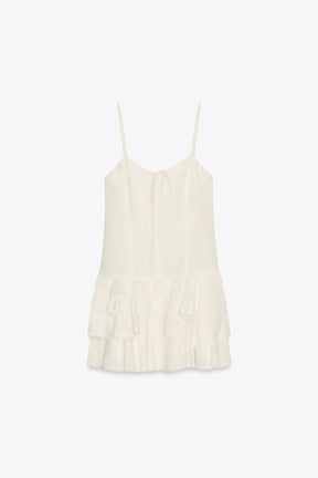 RUFFLED CHIFFON SHORT DRESS - Image 6