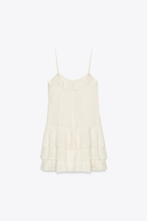 RUFFLED CHIFFON SHORT DRESS - Image 7