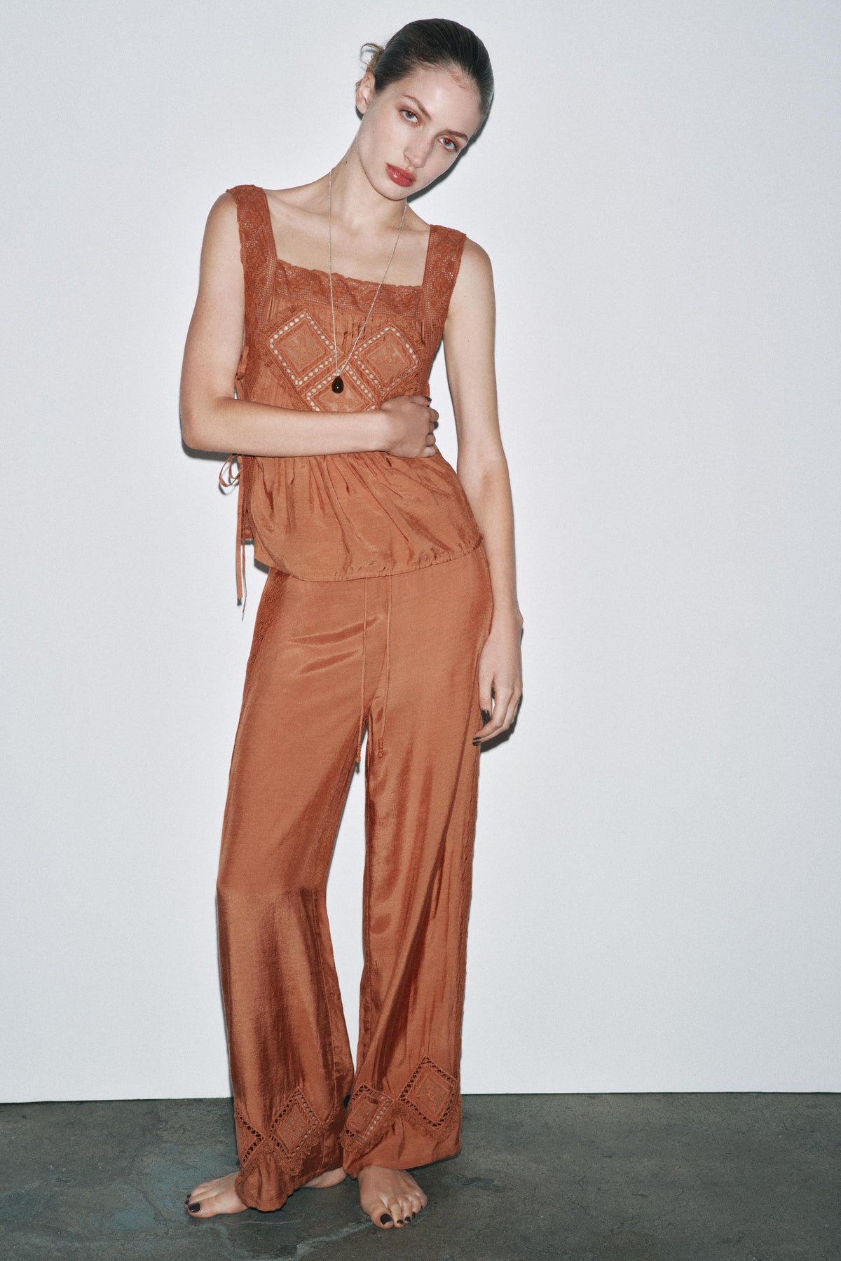 Rhombus Lace Trousers