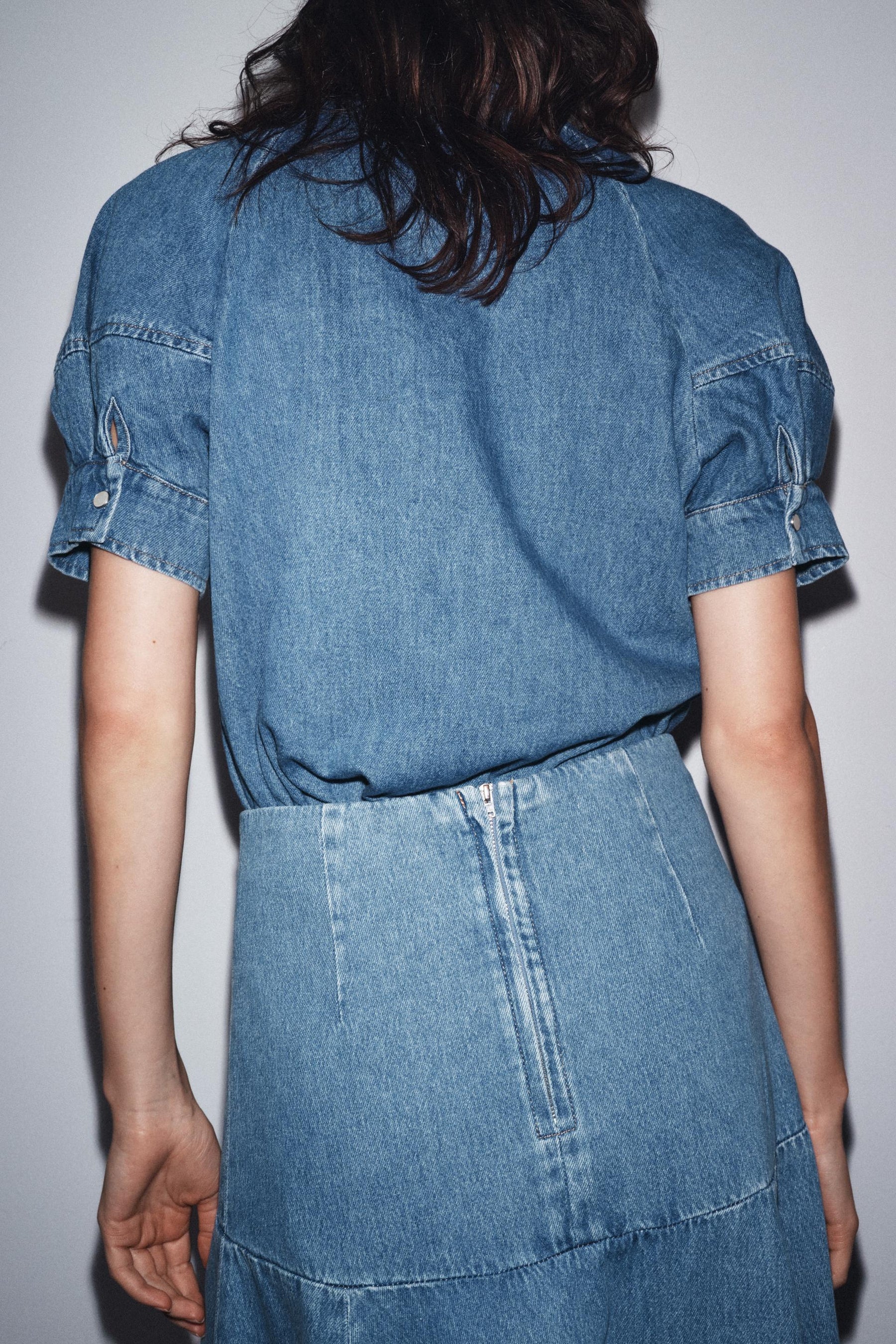 Denim Shirt with Tie