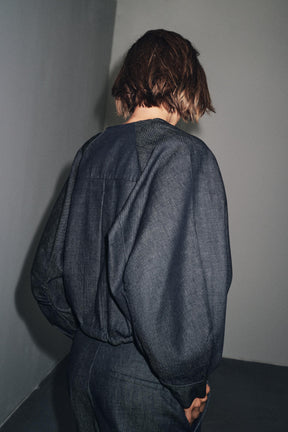 ZW COLLECTION PUFF DENIM BOMBER JACKET - Image 3
