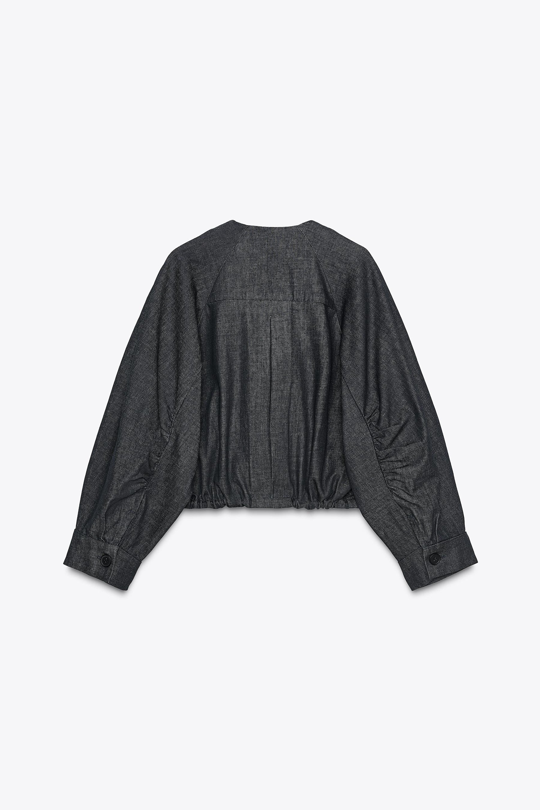 ZW COLLECTION PUFF DENIM BOMBER JACKET - Image 6