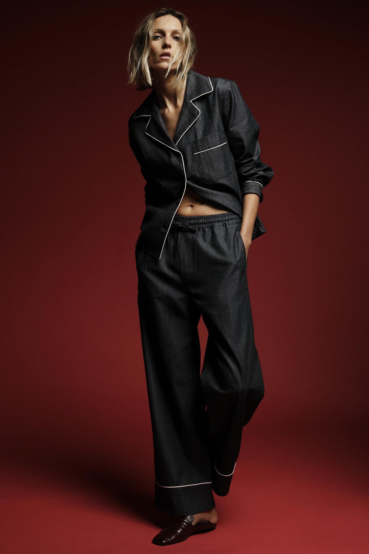 Denim Shirt with Trims