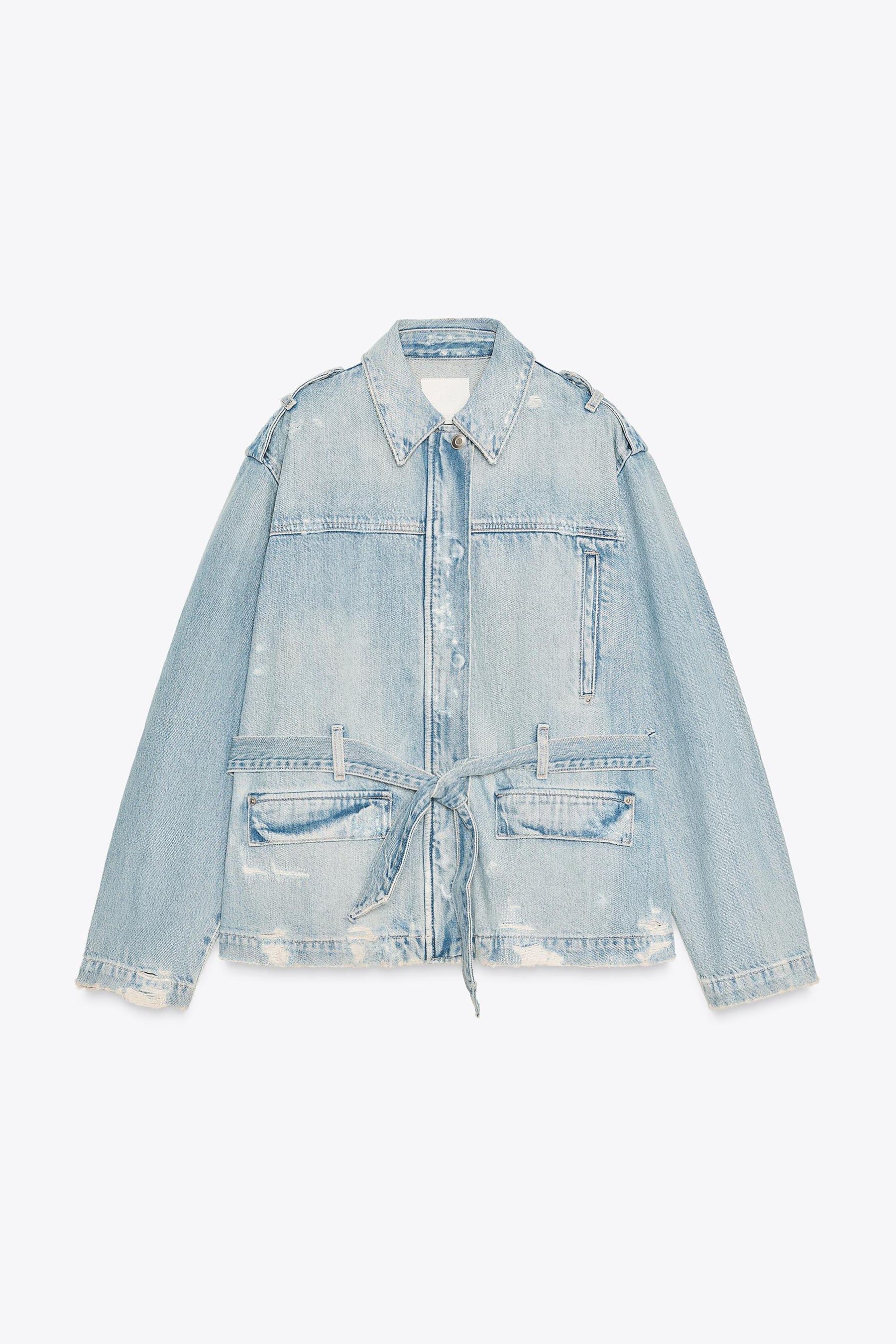 Belted denim jacket