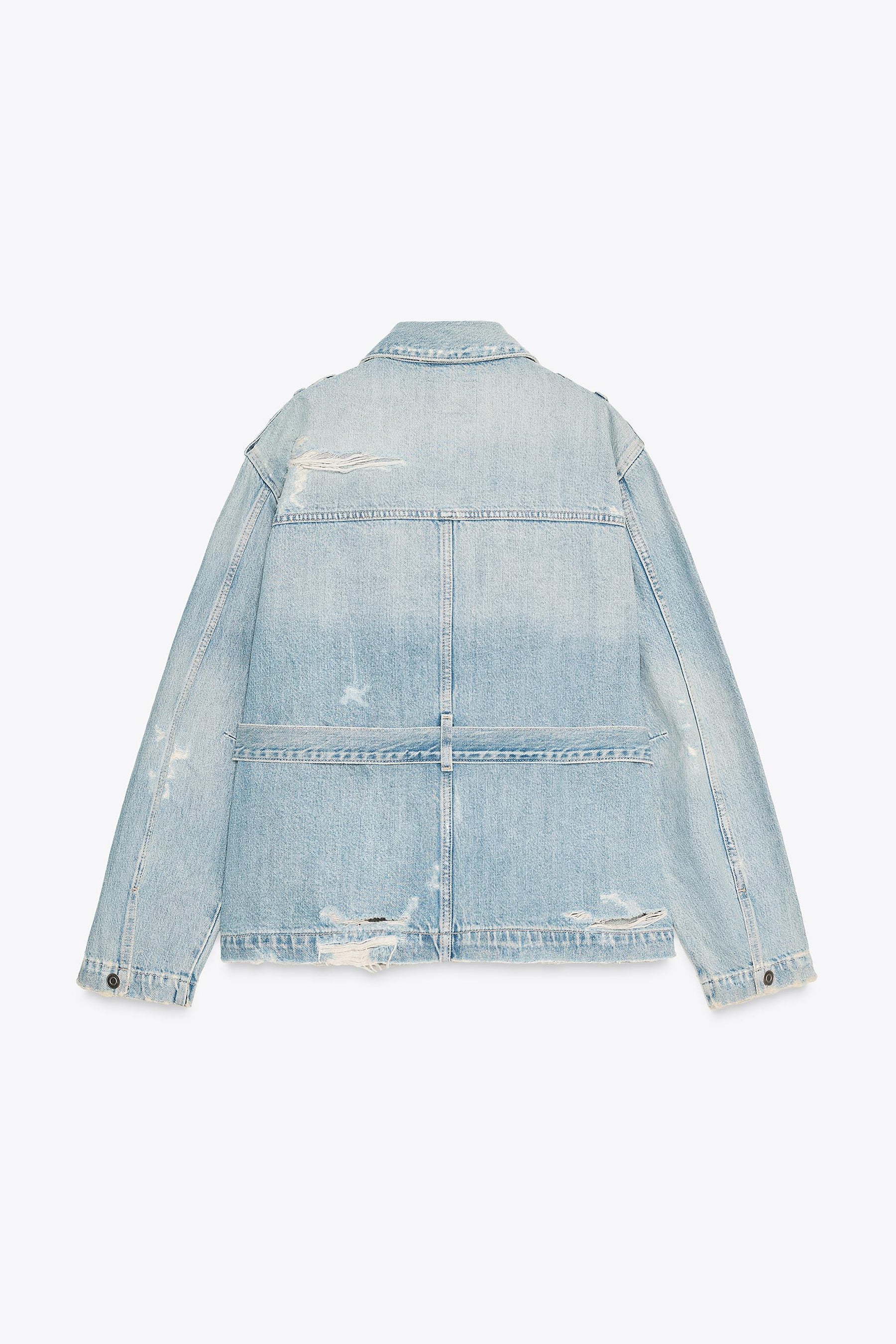 Belted denim jacket
