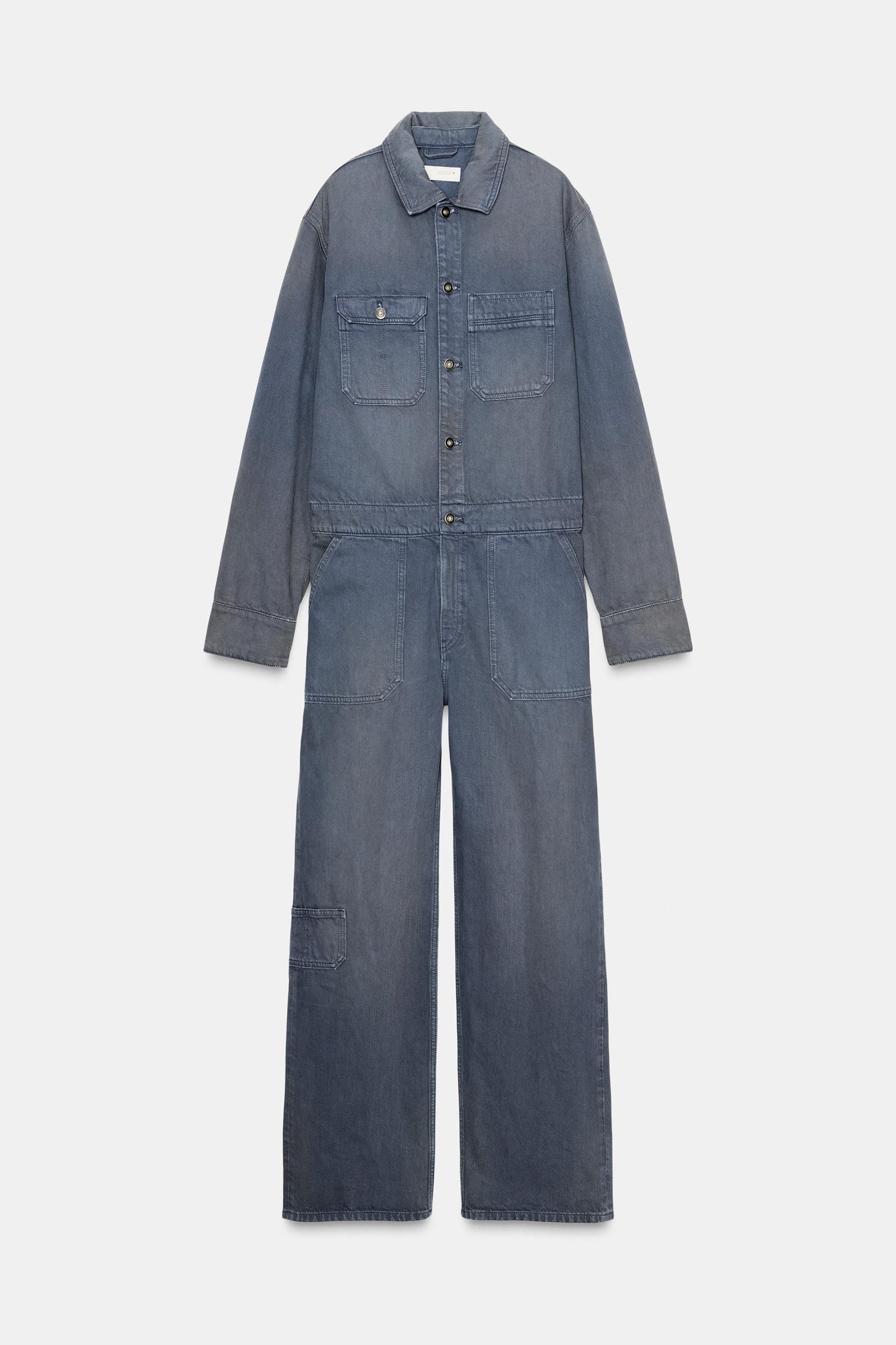 WASHED DENIM JUMPSUIT