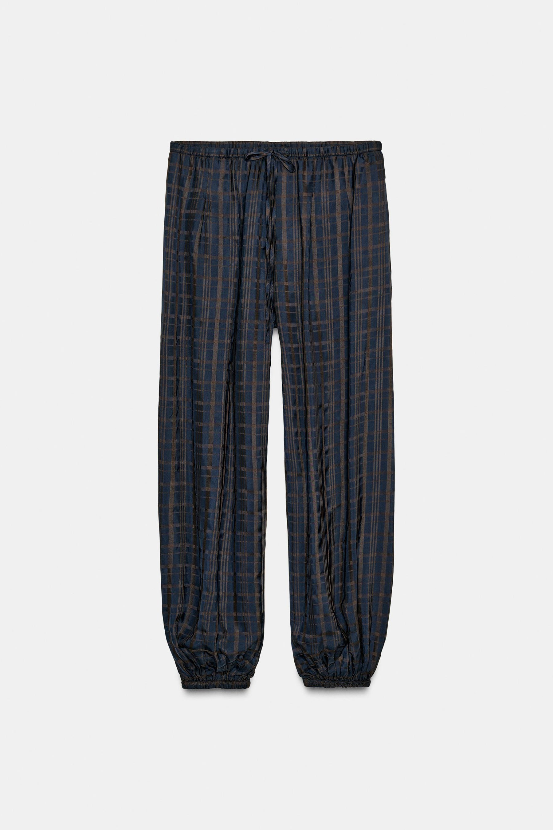 Checked Balloon Trousers