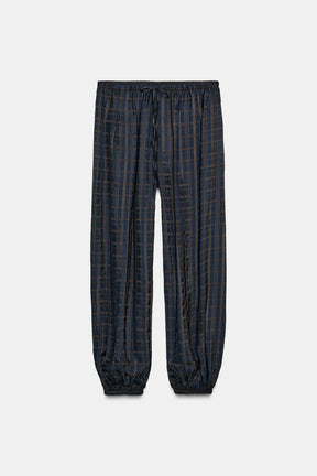 Checked Balloon Trousers
