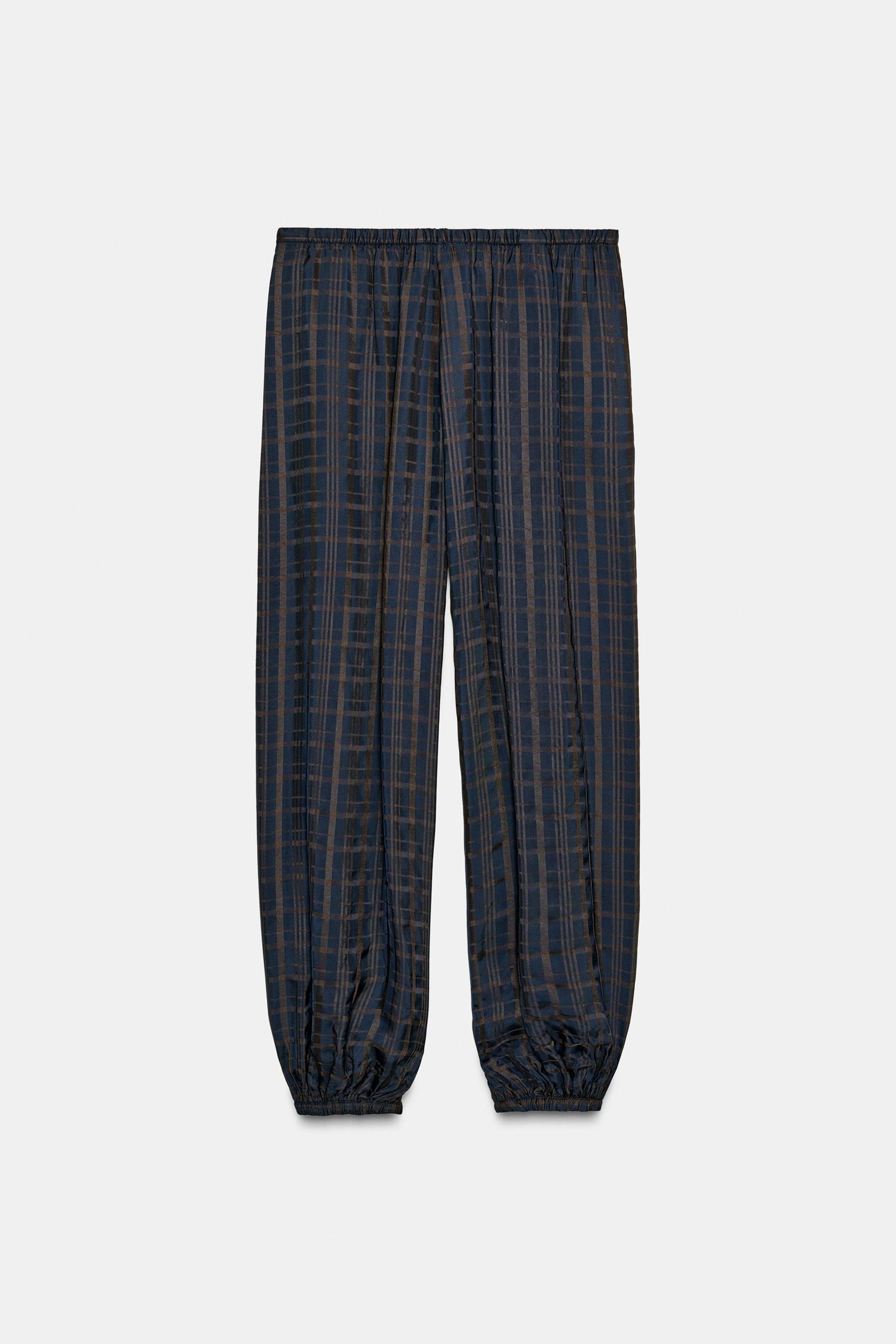 Checked Balloon Trousers