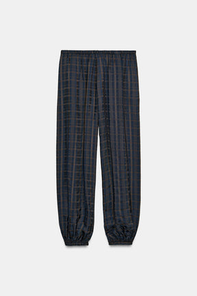 Checked Balloon Trousers