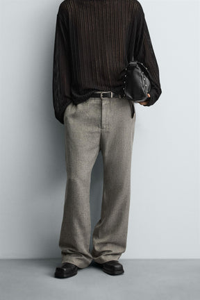 TEXTURED FLARE FIT TROUSERS - Image 2