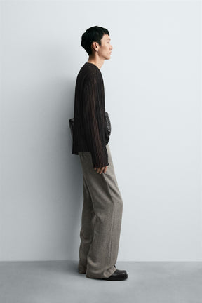 TEXTURED FLARE FIT TROUSERS - Image 4