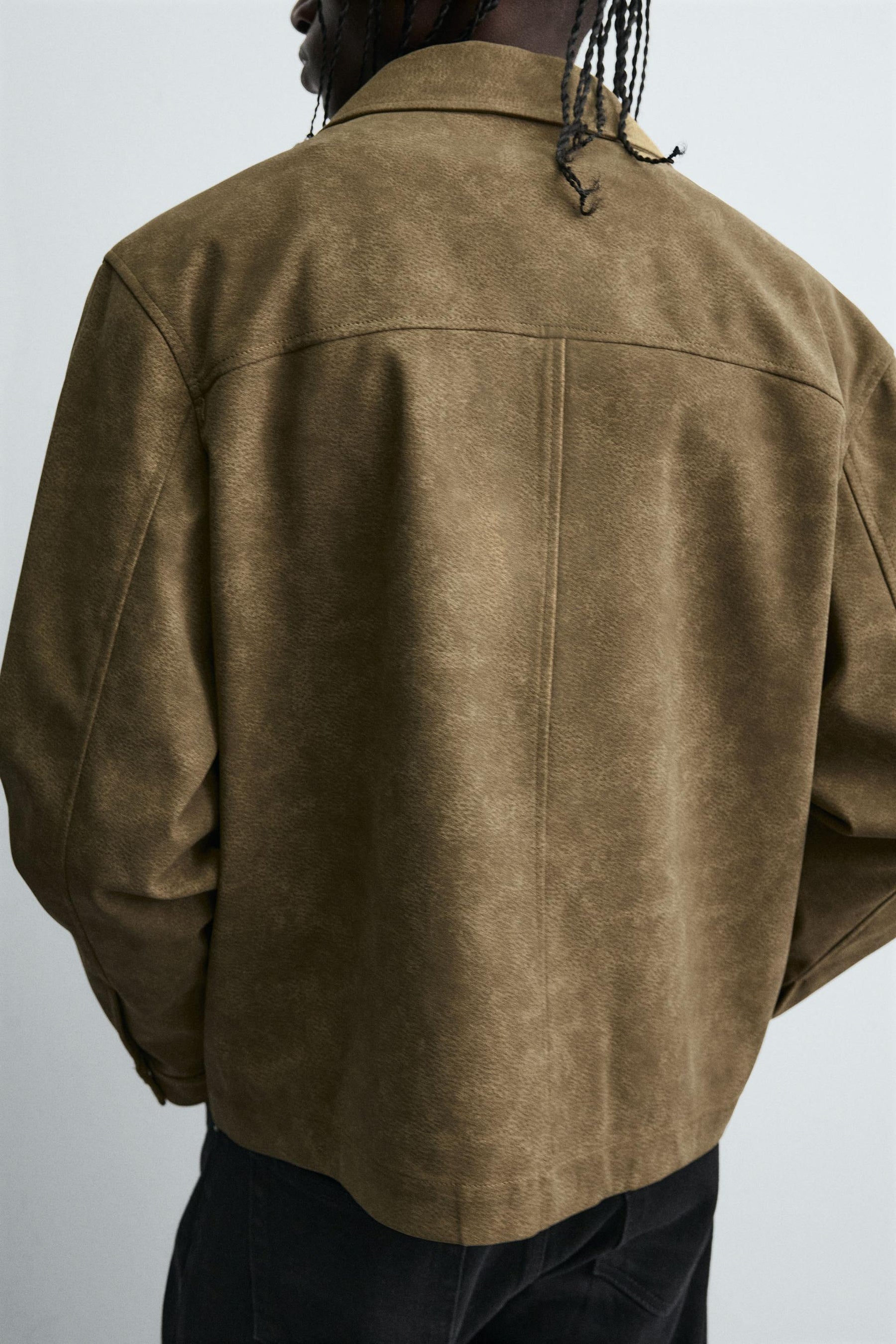 BOXY FIT FAUX SUEDE OVERSHIRT - Image 6