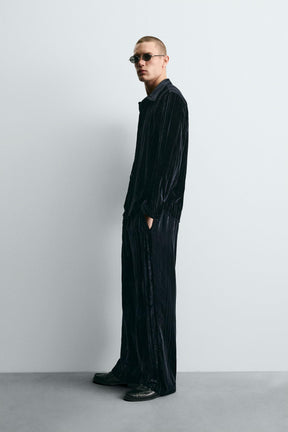 PLEATED VELVET OVERSHIRT - Image 4