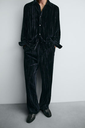 PLEATED VELVET TROUSERS - Image 5
