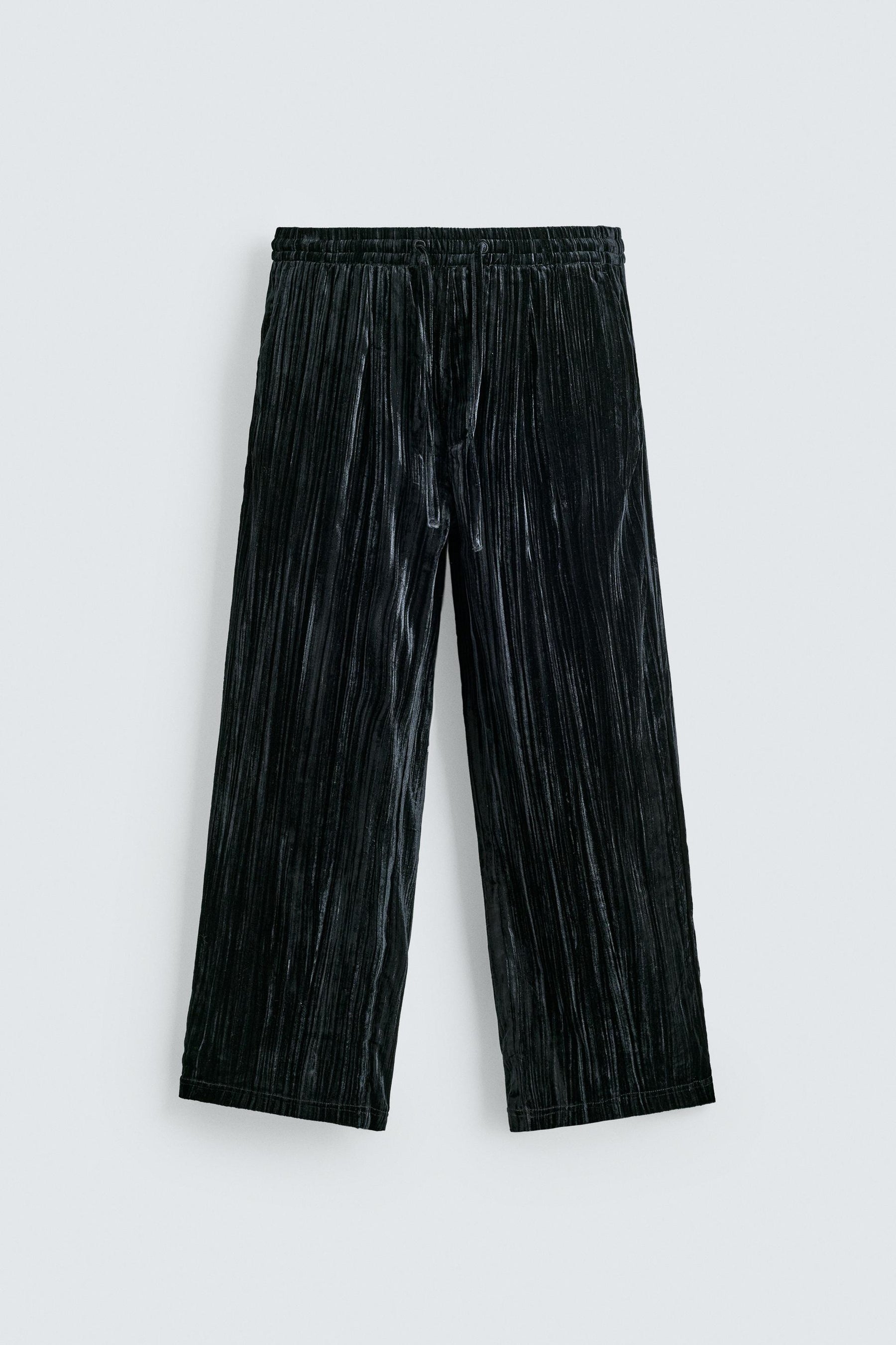 PLEATED VELVET TROUSERS - Image 6