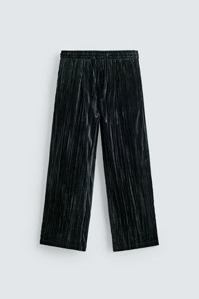 PLEATED VELVET TROUSERS - Image 6