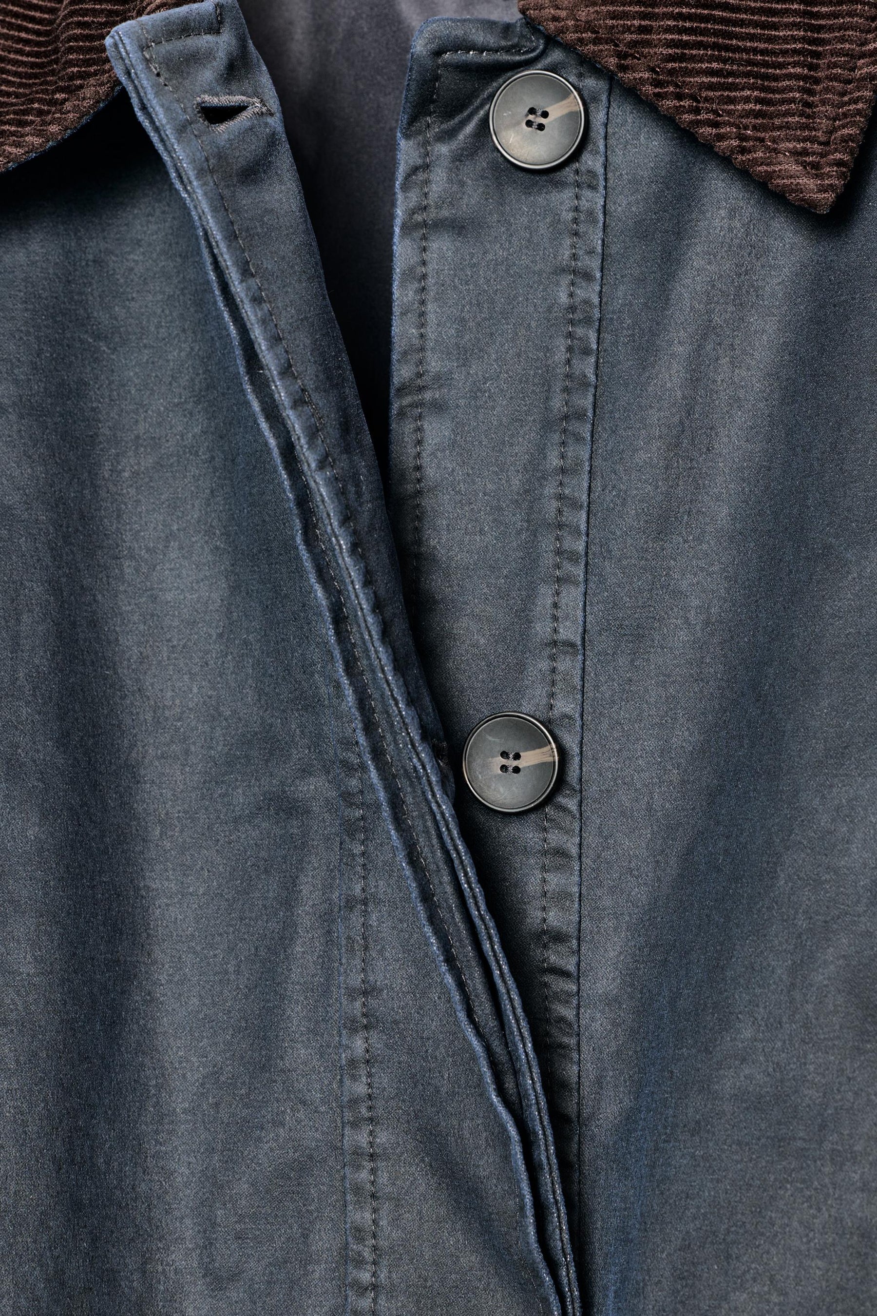 WAXED JACKET WITH CORDUROY