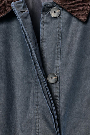 WAXED JACKET WITH CORDUROY