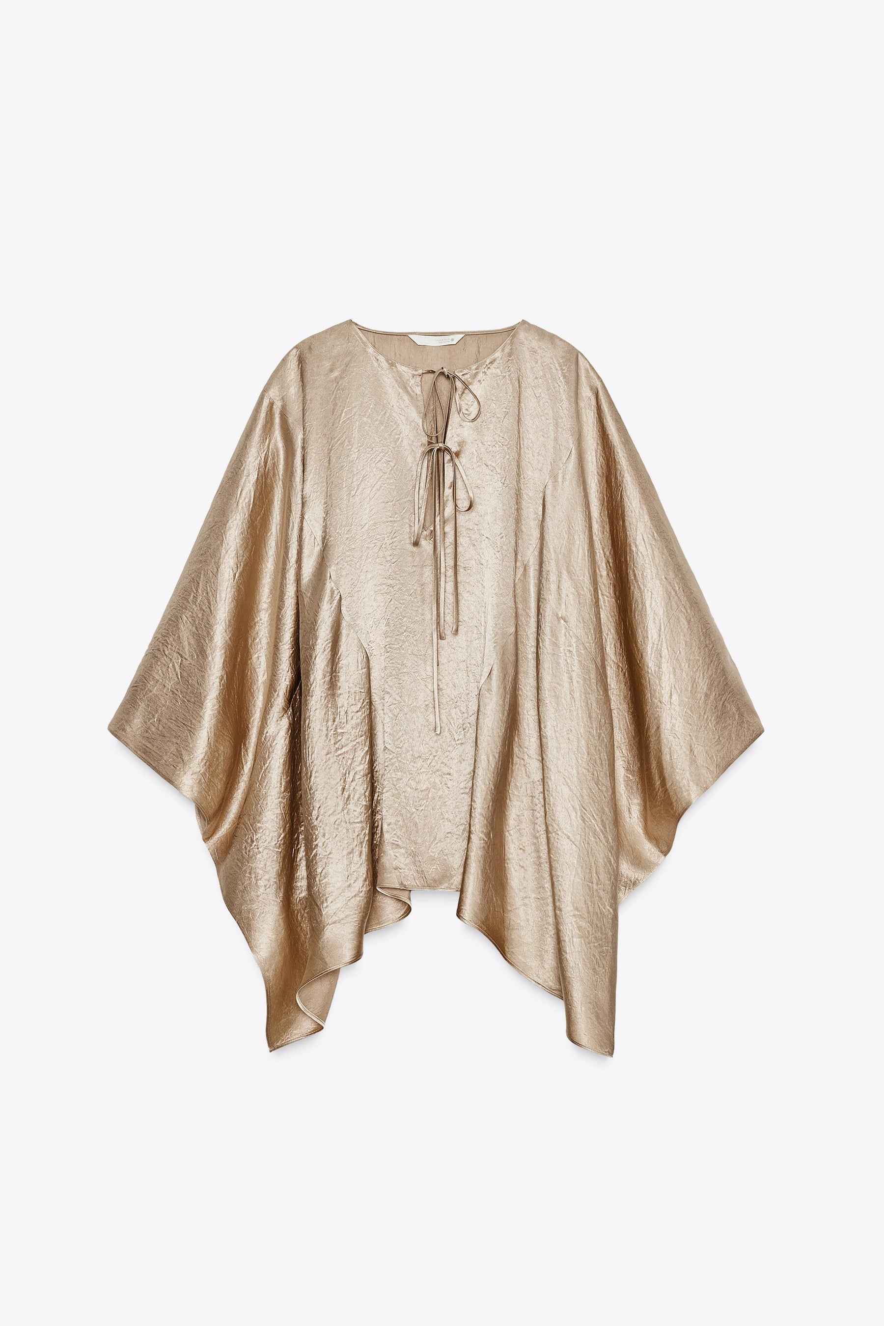 Satin cape shirt