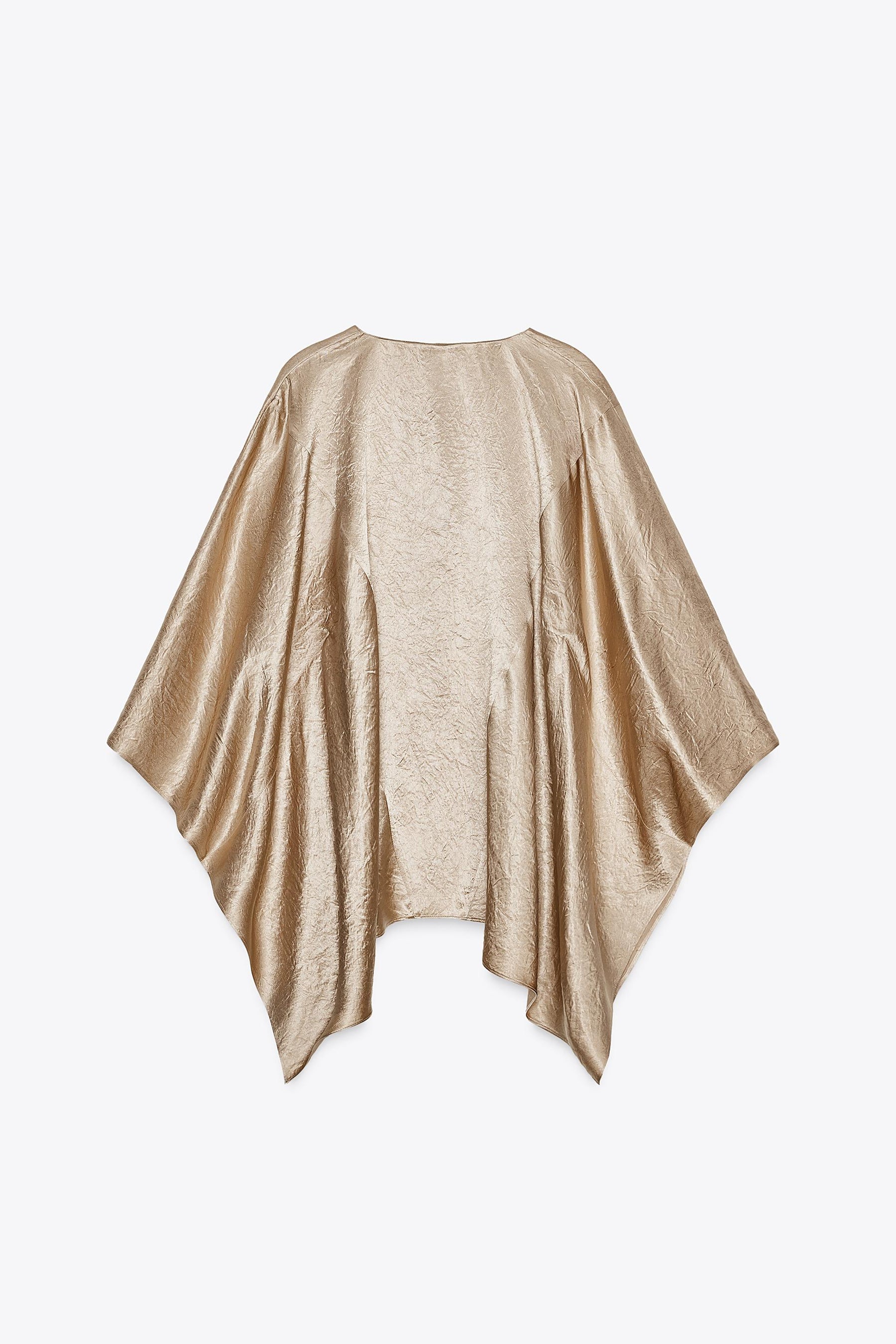 Satin cape shirt