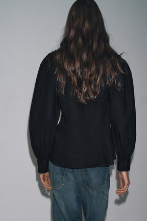 Poplin shirt with tied