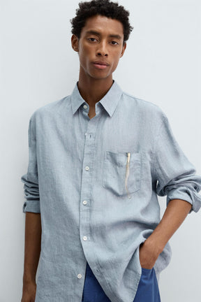 RELAXED FIT 100% LINEN SHIRT - Image 5