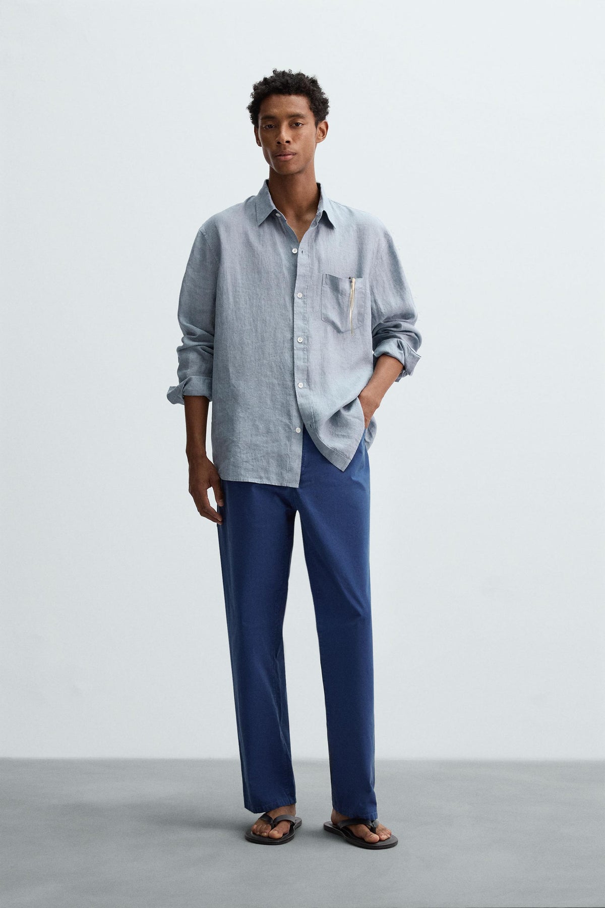 RELAXED FIT 100% LINEN SHIRT - Image 1