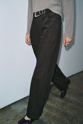 Striped Wide-Leg Trousers