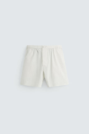 COTTON-HEMP STRIPED BERMUDA SHORTS - Image 6