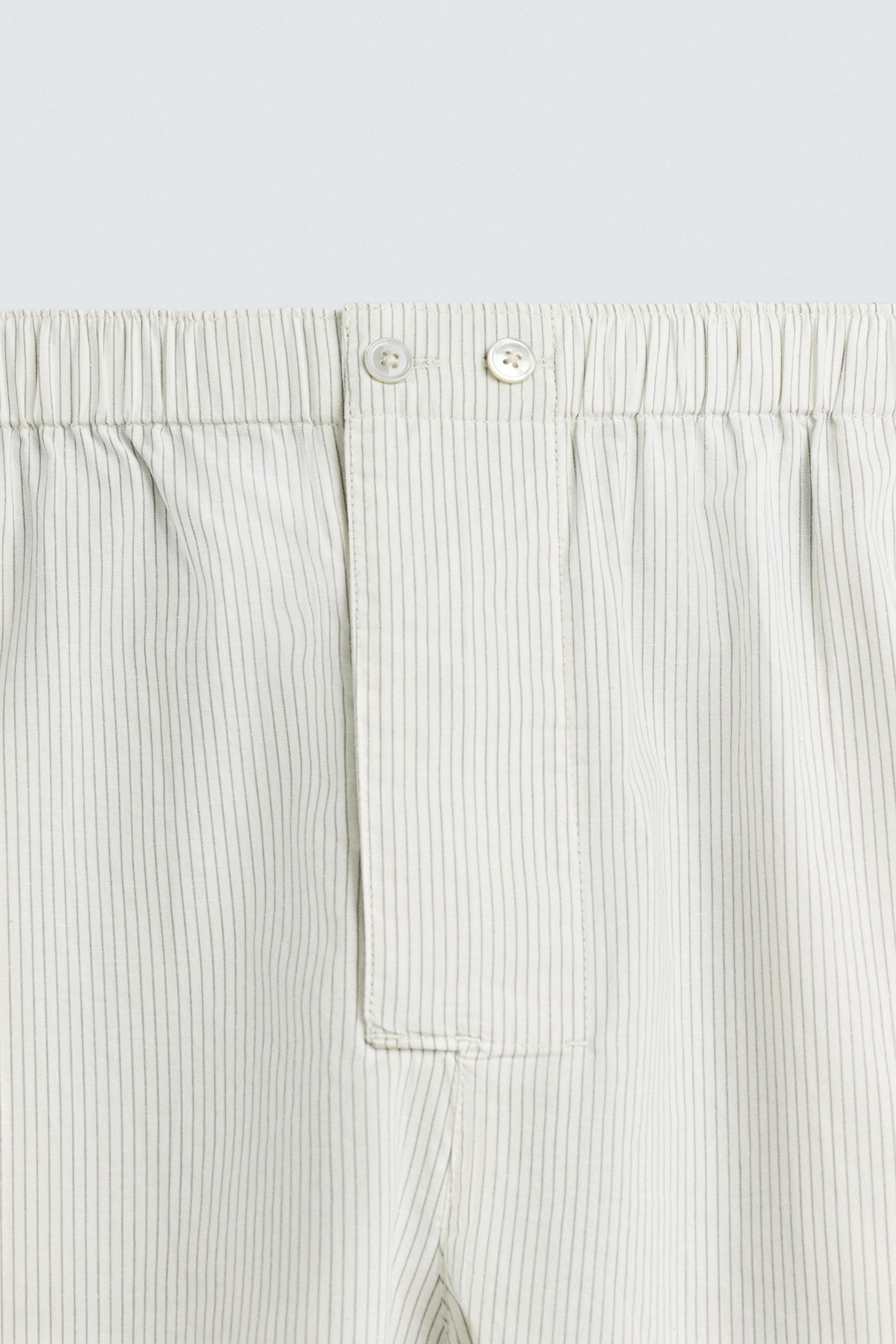 COTTON-HEMP STRIPED BERMUDA SHORTS - Image 8