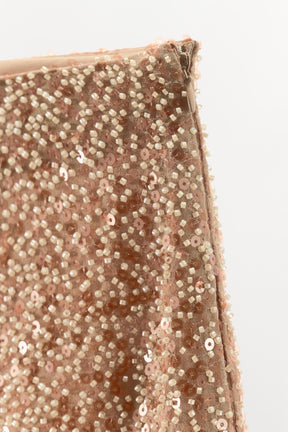 Sequinned Feather Mini Skirt