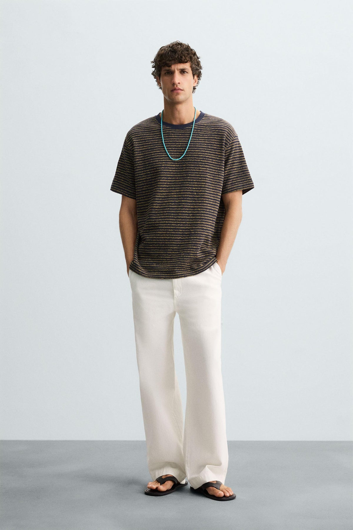 JACQUARD STRIPED T-SHIRT - Image 1