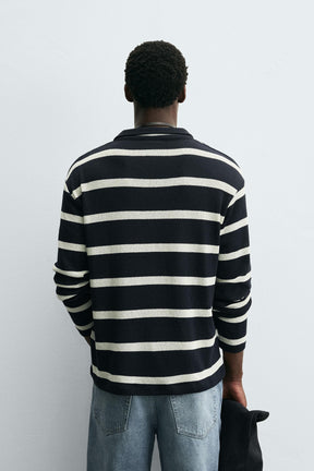 STRIPED JACQUARD POLO SHIRT - Image 3