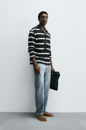 STRIPED JACQUARD POLO SHIRT - Image 4